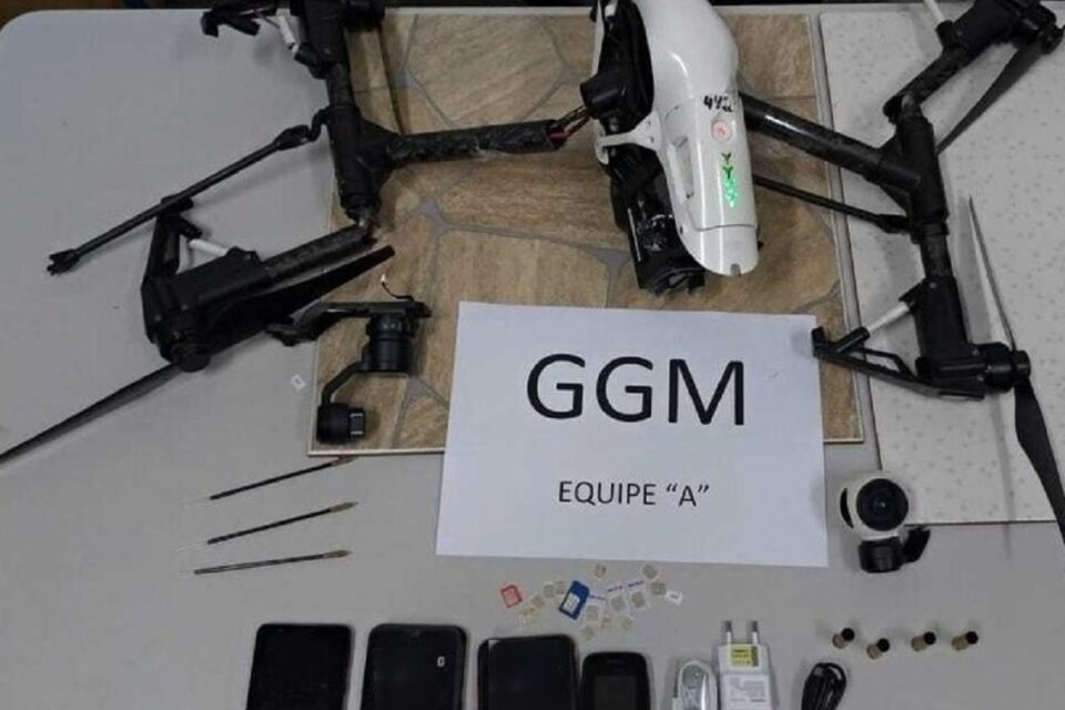 Uma das apreensões de drone feita pela DGAP (Foto - Divulgação - DGAP)