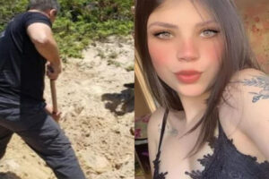 Uma mulher, de 21 anos, foi obrigada a cavar a própria cova antes de ser assassinada, em Santa Catarina. A vítima é velada neste domingo (5). (Foto: reprodução)