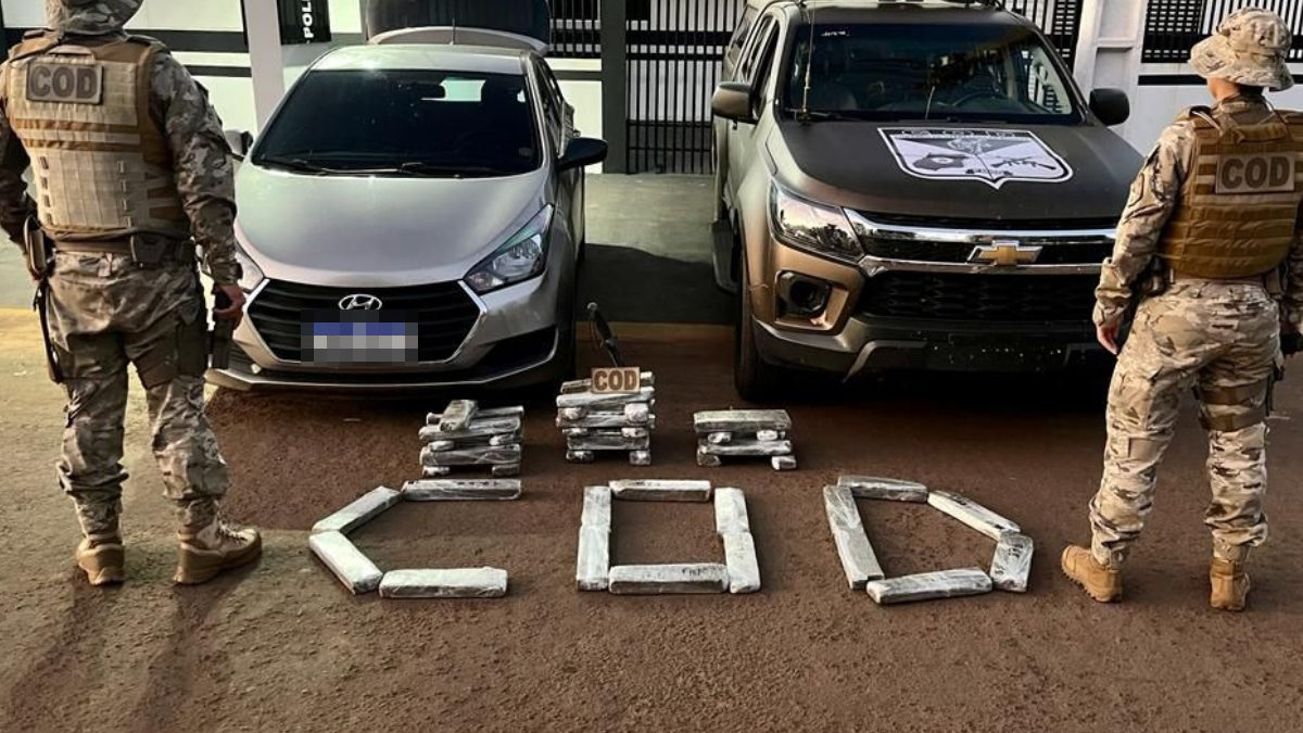PM prende casal com 100kg de maconha avaliados em R$ 240 mil em Chapadão do Céu