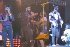 Fã de Gusttavo Lima desmaia Tudo aconteceu após o cantor prometer um presente inusitado para a mulher. Fã de Gusttavo Lima desmaia no palco durante show do cantor: vídeo
