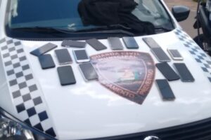 Celulares recuperados pela Guarda Civil Metropolitana