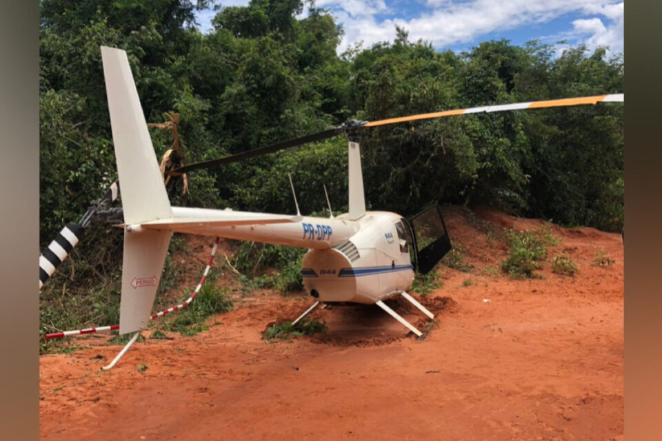 200 kg: piloto goiano é preso em São Paulo com helicóptero carregado de cocaína