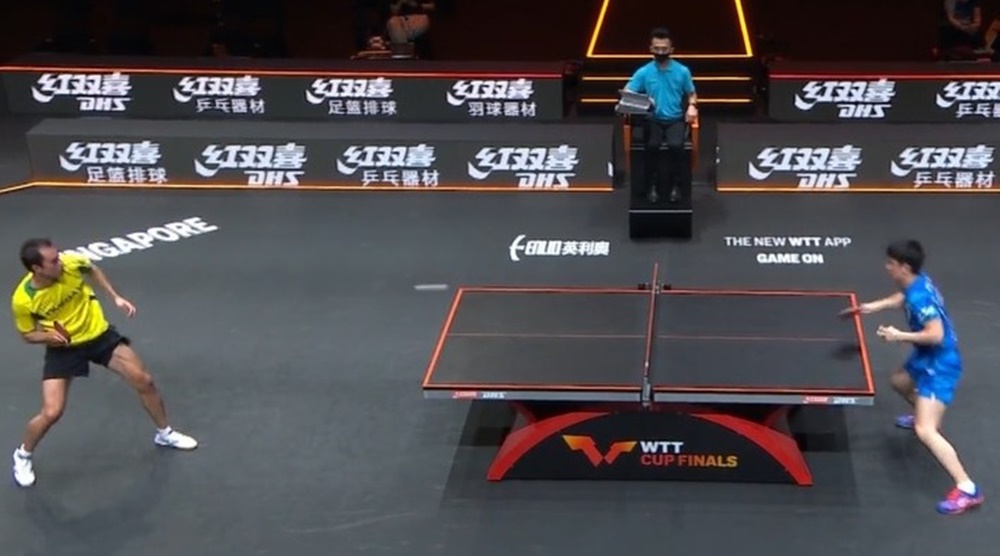 Hugo Calderano contra Tomokazu Harimoto