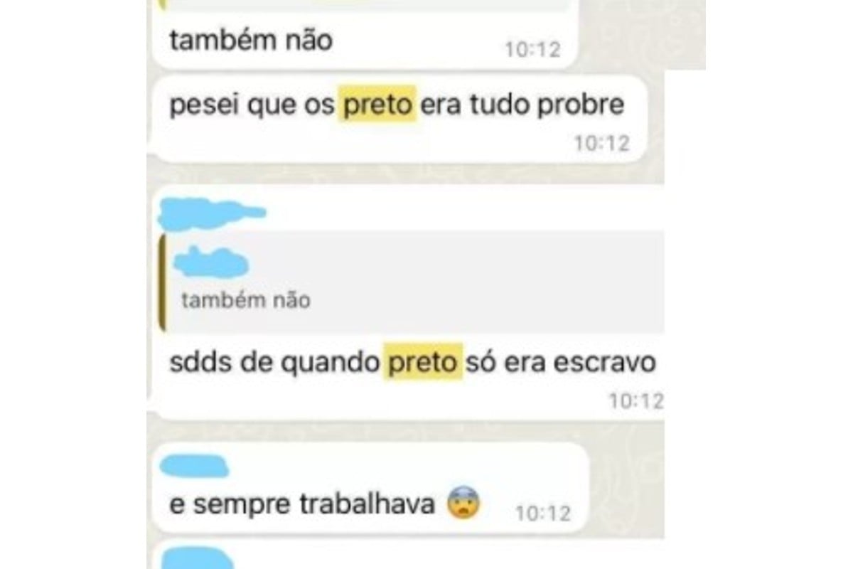 'Saudades de quando preto era escravo', escreve aluno de colégio em BH