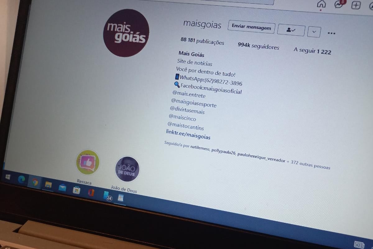Após batalha judicial, Instagram devolve perfil ao Mais Goiás (Foto: Mais Goiás)