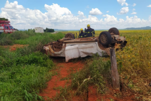 Capotamento deixa vítima fatal na BR-414, em Cocalzinho de Goiás
