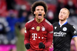 Sané em comemoração pelo Bayern