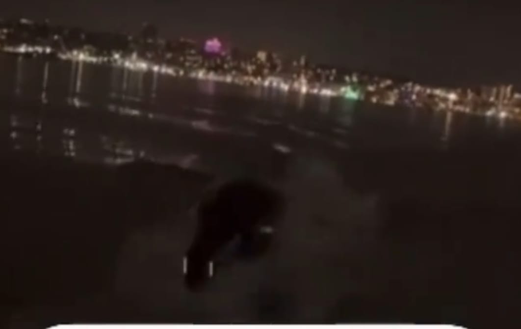 Homem foge de criatura que o persegue no mar