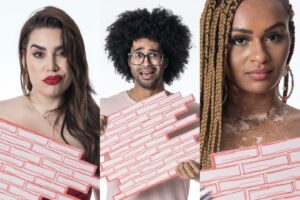 Naiara, Natália e Luciano estão no primeiro paredão do BBB 22 (Foto: Reprodução - Rede Globo)