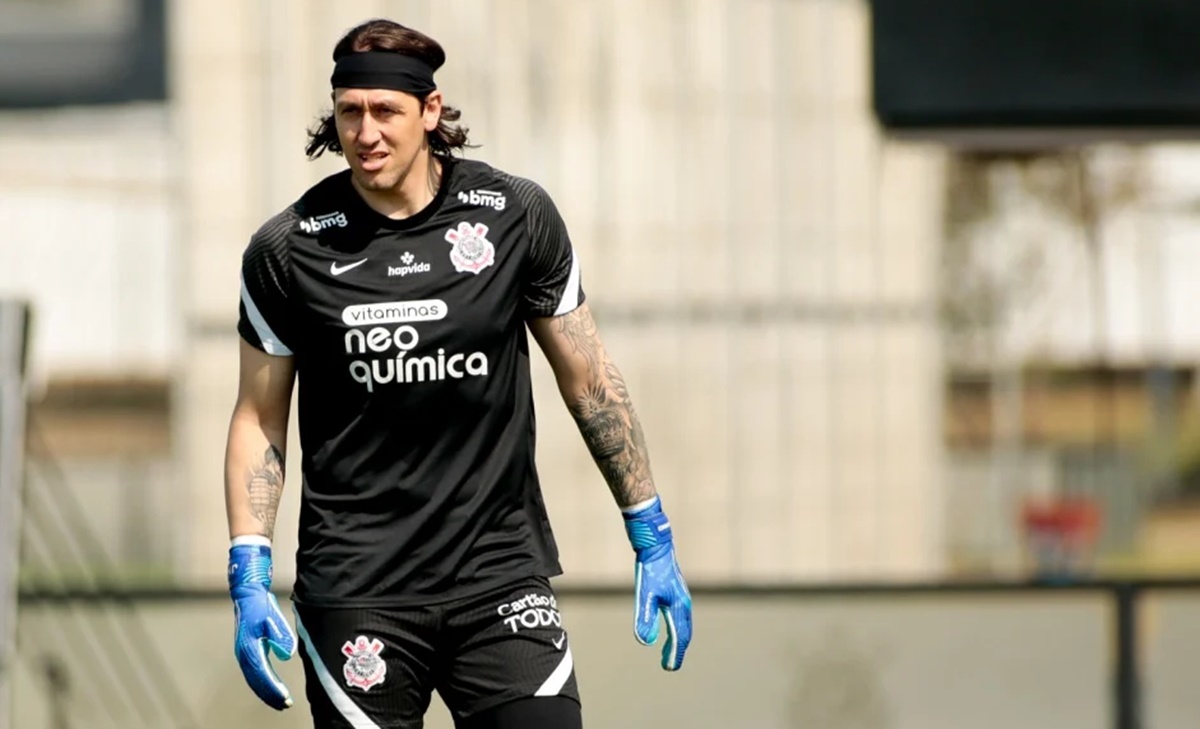 Cássio em treino pelo Corinthians