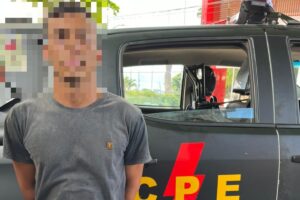 Preso autor de homicídio em festa da virada de ano em Motinvidiu (Foto: Polícia Militar)