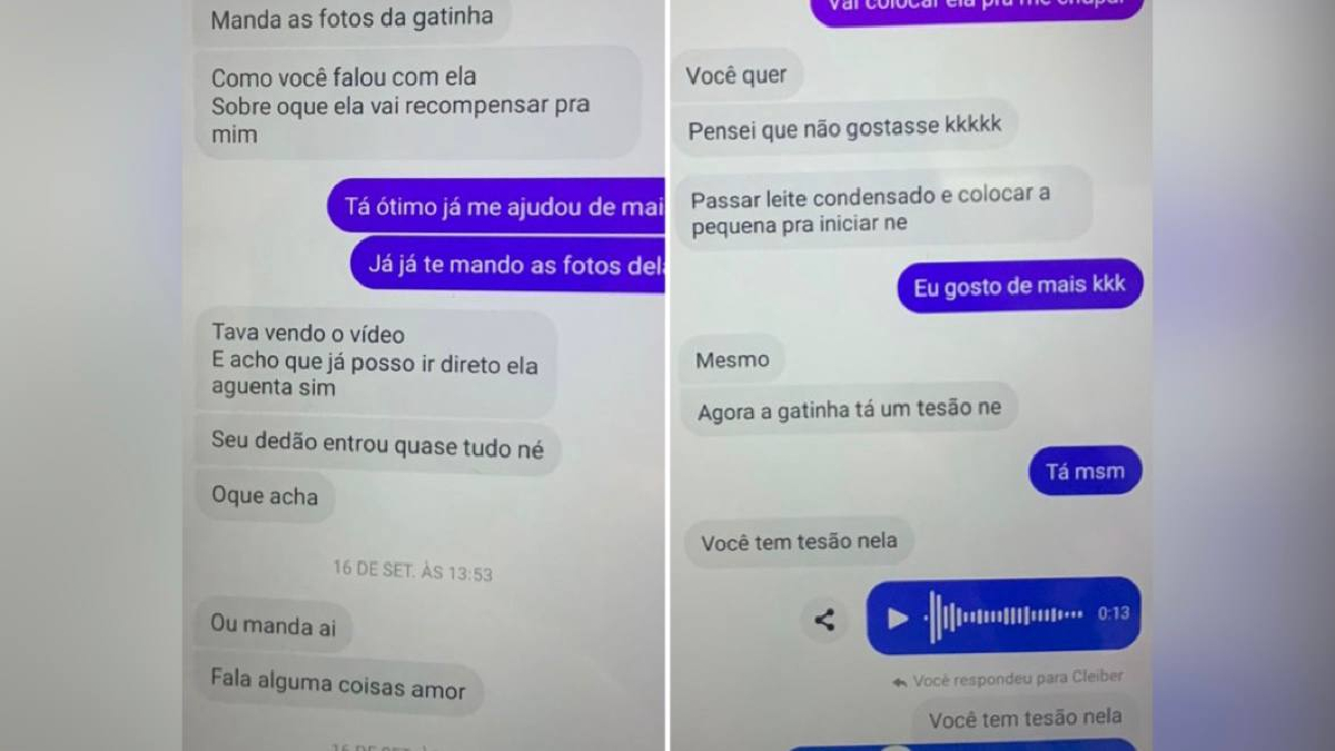 'Manda foto da gatinha': mãe negociava estupros das filhas de 3 e 8 anos pelo telefone