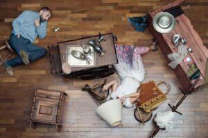 Giselle Rodrigues e Édi Oliveira, criadores e intérpretes do espetáculo Fio a Fio