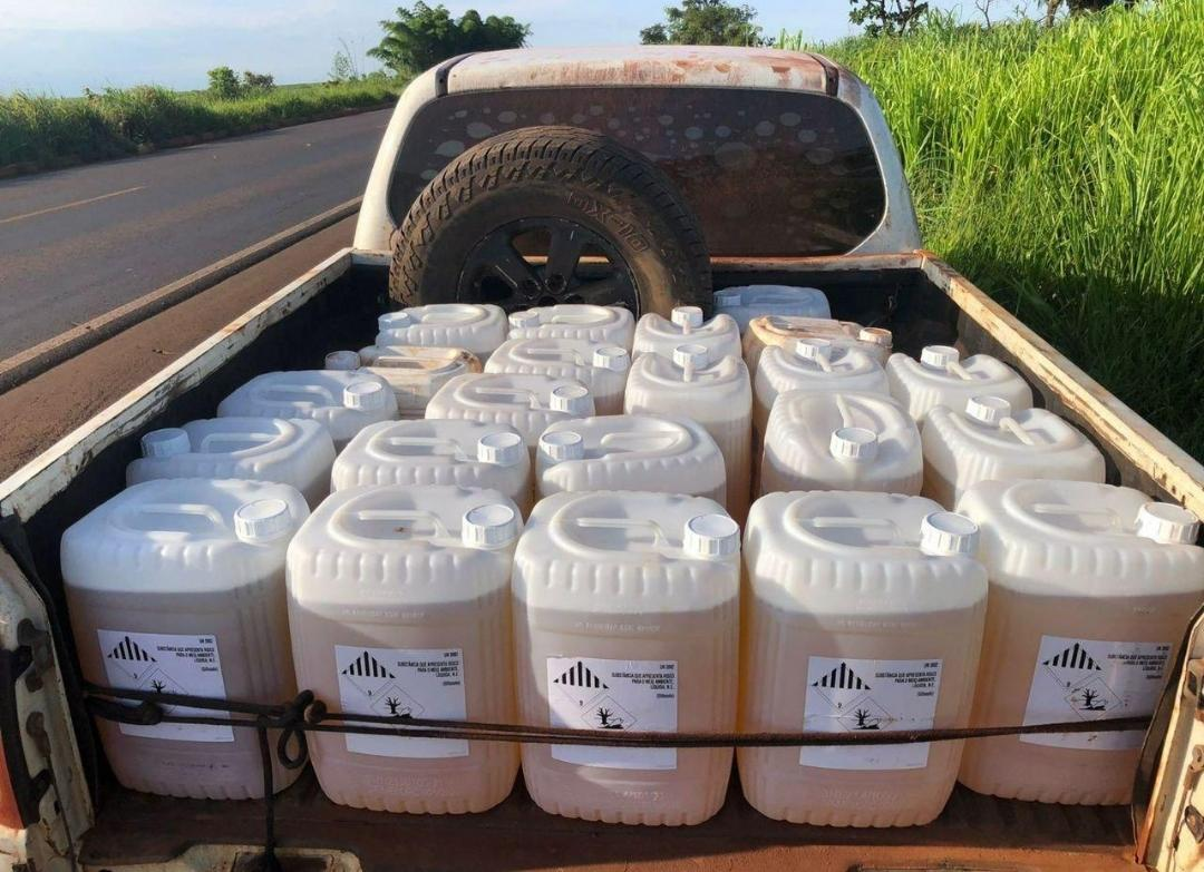 Operação apreende agrotóxico ilegal avaliado em R$400 mil, em Jataí 