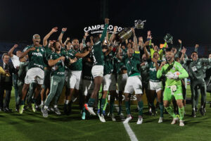 Palmeiras comemorando Libertadores