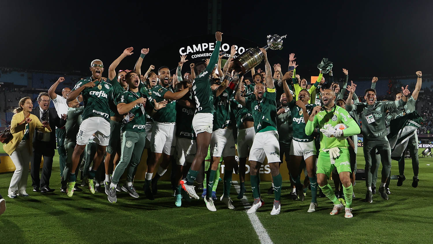 Palmeiras comemorando Libertadores