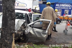 Motorista bate em árvore e fica ferido no Parque Amazônia