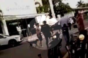 Homem é suspeito de cometer injúria racial e chamar segurança de "preto safado" por não deixá-lo entrar em hotel com copo de vidro (Foto: Reprodução - TVAnhanguera)