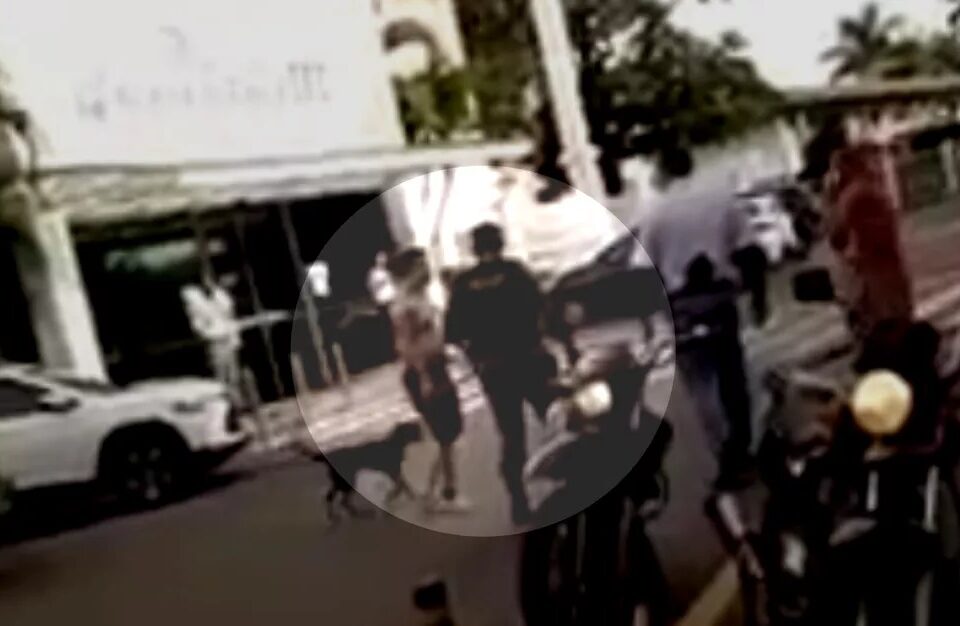 Homem é suspeito de cometer injúria racial e chamar segurança de "preto safado" por não deixá-lo entrar em hotel com copo de vidro (Foto: Reprodução - TVAnhanguera)