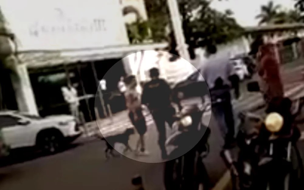 Homem é suspeito de cometer injúria racial e chamar segurança de "preto safado" por não deixá-lo entrar em hotel com copo de vidro (Foto: Reprodução - TVAnhanguera)