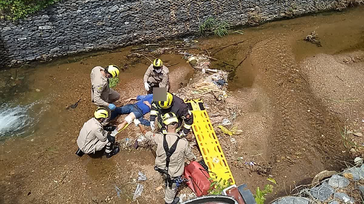 Homem cai de altura de quatro metros em Luziânia