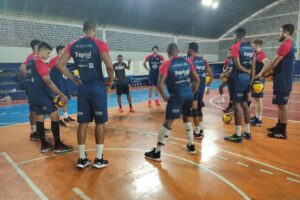 Vila Nova Vôlei durante treinamento