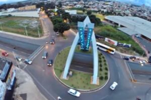 Crime foi praticado nas imediações da rodoviária e do viaduto Nelson Mandella (Foto: JR Imagens Aéreas)