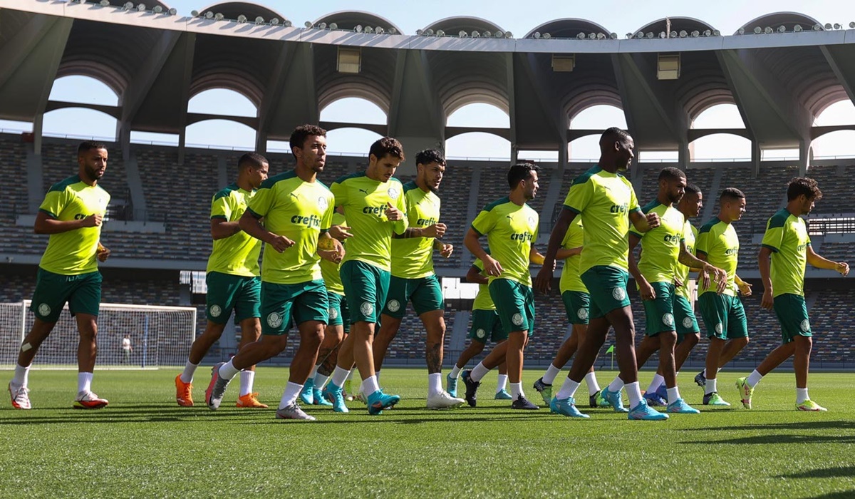 Jogadores do Palmeiras fazem treinamento para o Mundial de Clubes