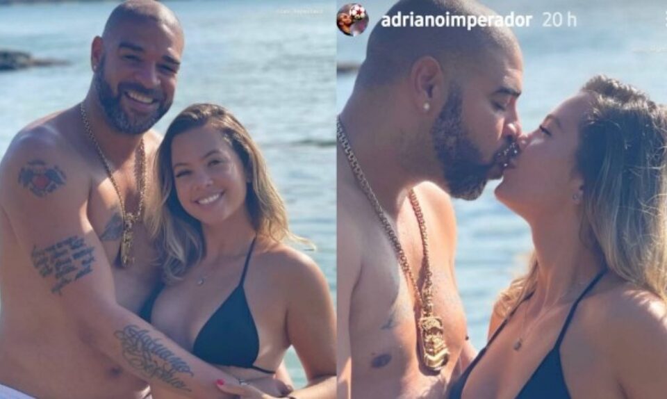 Adriano Imperador surge em clima de romance com namorada de 21 anos no Carnaval