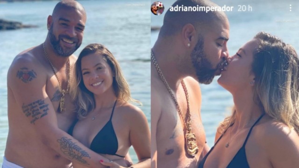Adriano Imperador surge em clima de romance com namorada de 21 anos no Carnaval