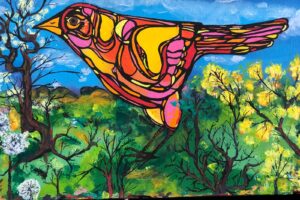 Obra do artista Bulacha, presente na exposição Sensitiva em Goiânia