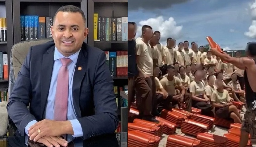 Alunos foram filmados no Colégio Militar de Aparecida de Goiânia após carregarem 6 mil telhas Vereador Ronilson Reis homenagear professor