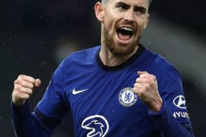 Jorginho comemorando no Chelsea