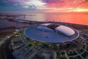 Estádio em São Petersburgo, na Rússia