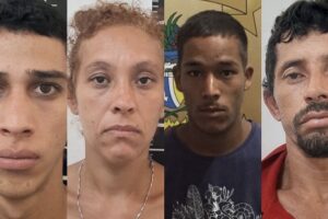 A Polícia Civil prendeu Welton Gomes de Asevedo, Eder de Goaes Soares, Kelle Martins Lima e Alex Pires dos Reis, na última quinta-feira (17), em Goiânia. O grupo é suspeito de ter feito um morador e o amigo dele de reféns durante um assalto à uma residência no dia 16 de novembro de 2021, no setor Jardim Califórnia.