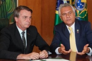 Jair Bolsonaro e Ronaldo Caiado, em reunião no Palácio do Planalto em 2019