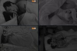 edredom Gustavo e Laís Lucas e Eslovênia trocaram carícias no quarto. BBB 22: Eliezer e Natália 'movimentam edredom' e Gustavo e Laís se beijam na cama; vídeos