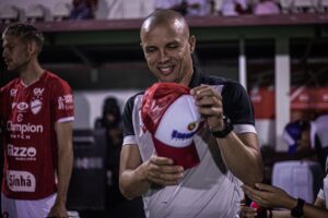 Higo Magalhães, no OBA, antes do jogo contra o Iporá