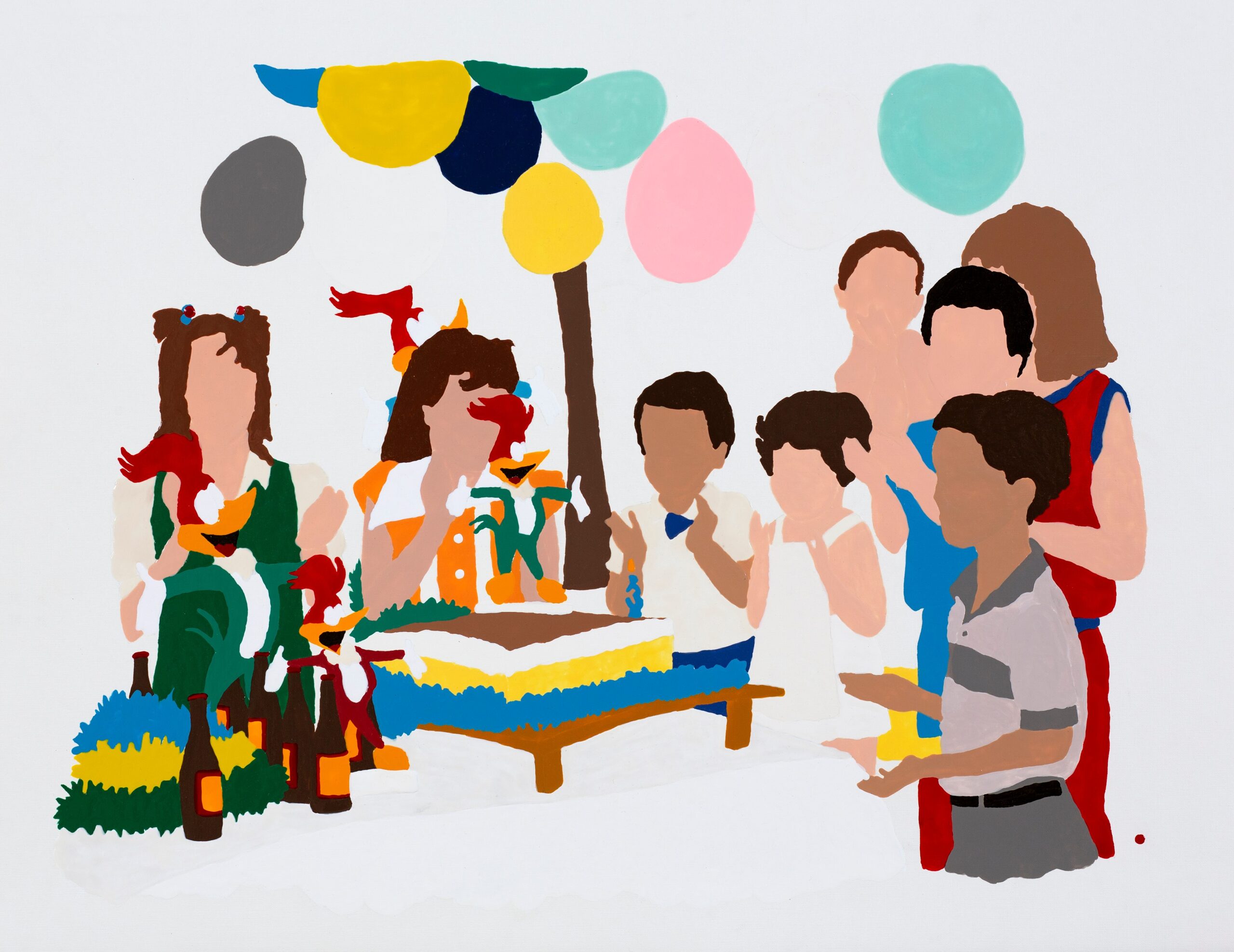 Obra de Emilliano Freitas,Tela "Hoje vai ter uma festa 3 anos", presente na exposição "O muito que sobrou", na Vila Cultural Cora Coralina