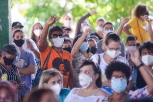 Servidores da Educação aprovaram, nesta quinta-feira (10), estado de greve na rede municipal de Goiânia. (Foto: Jucimar de Sousa/Mais Goiás)