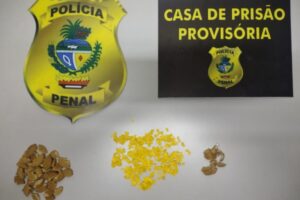 Porções da substância estavam envolvidas em papel plástico dentro dos biscoitos