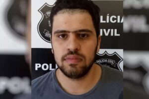 O hacker suspeito de chantagear o padre Robson fugiu da Deic, em Goiânia, pela porta da frente e em uma Mercedes. (Foto: divulgação/PC)