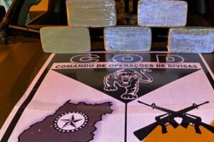 Um casal foi preso ao ser flagrado com carga de cocaína avaliada em R$ 200 mil, na divisa de Goiás com o Mato Grosso. (Foto: divulgação/PM)