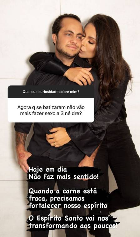 Modelo Andressa Miranda e filho de Gretchen estão juntos há oito anos. Esposa de Thammy Miranda fala sobre relação a três: "coisa diferente"