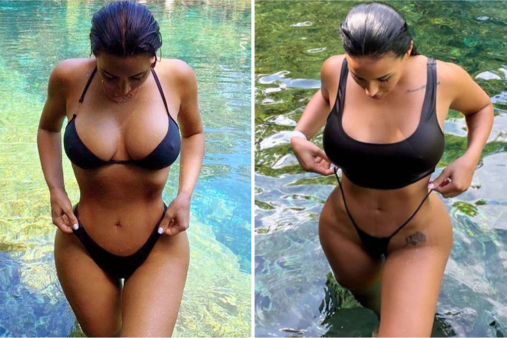 Chaney Jones é chamada de clone da ex-mulher do rapper. Nova namorada de Kanye West copia fotos de biquíni de Kim Kardashian; veja