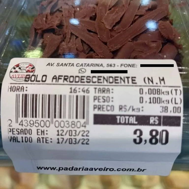 Padaria recebe ameaça após chamar bolo 'nega maluca' de 'afrodescendente'