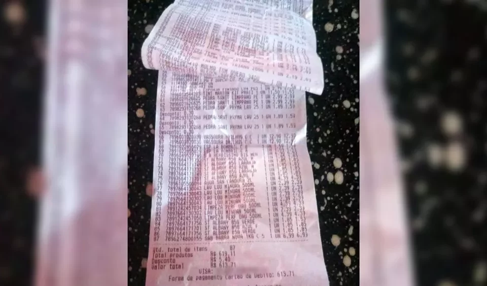 Mulher teve as compras de mercado roubadas após chamar um motorista de aplicativo em Campo Grande-MS. (Foto: Reprodução/RedesSociais)