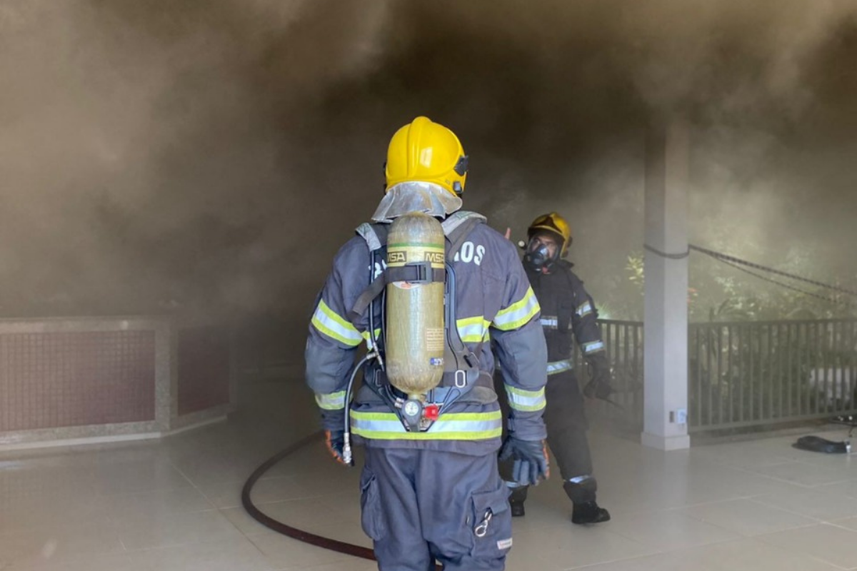 Segundo os Bombeiros, o serviço foi realizado direto às chamas com uma linha de ataque, que debelou o fogo. (Foto: Reprodução)