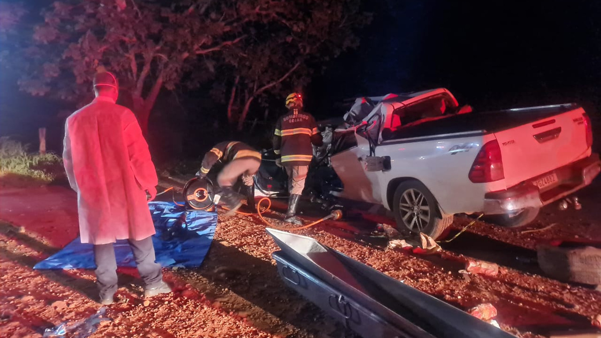Acidente entre camionete e caminhão termina com morte em Santa Terezinha de Goiás