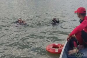 Bombeiros fazem buscas por jovem que desapareceu na represa de Buriti Alegre (GO)